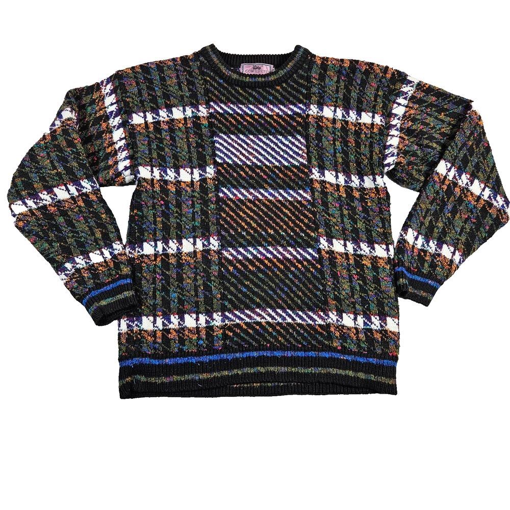 Concrete Mix Vintage Multicolor 80's Style Abstract Coogie Style Sweater‎ Sz 8